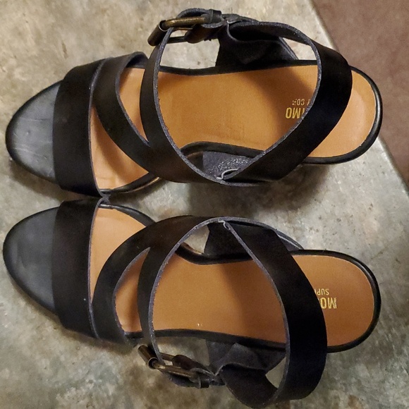 Mossimo Black Wide Strap & Buckle Wedges 8.5 - Picture 5 of 10